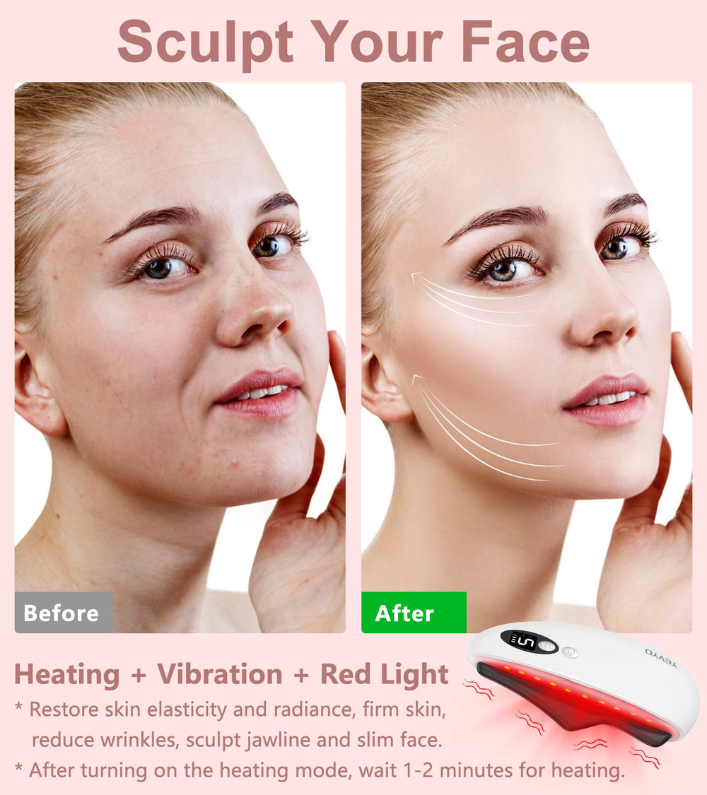 YEVYO Gua Sha vibrating settings offer deeper relaxation and product absorption.