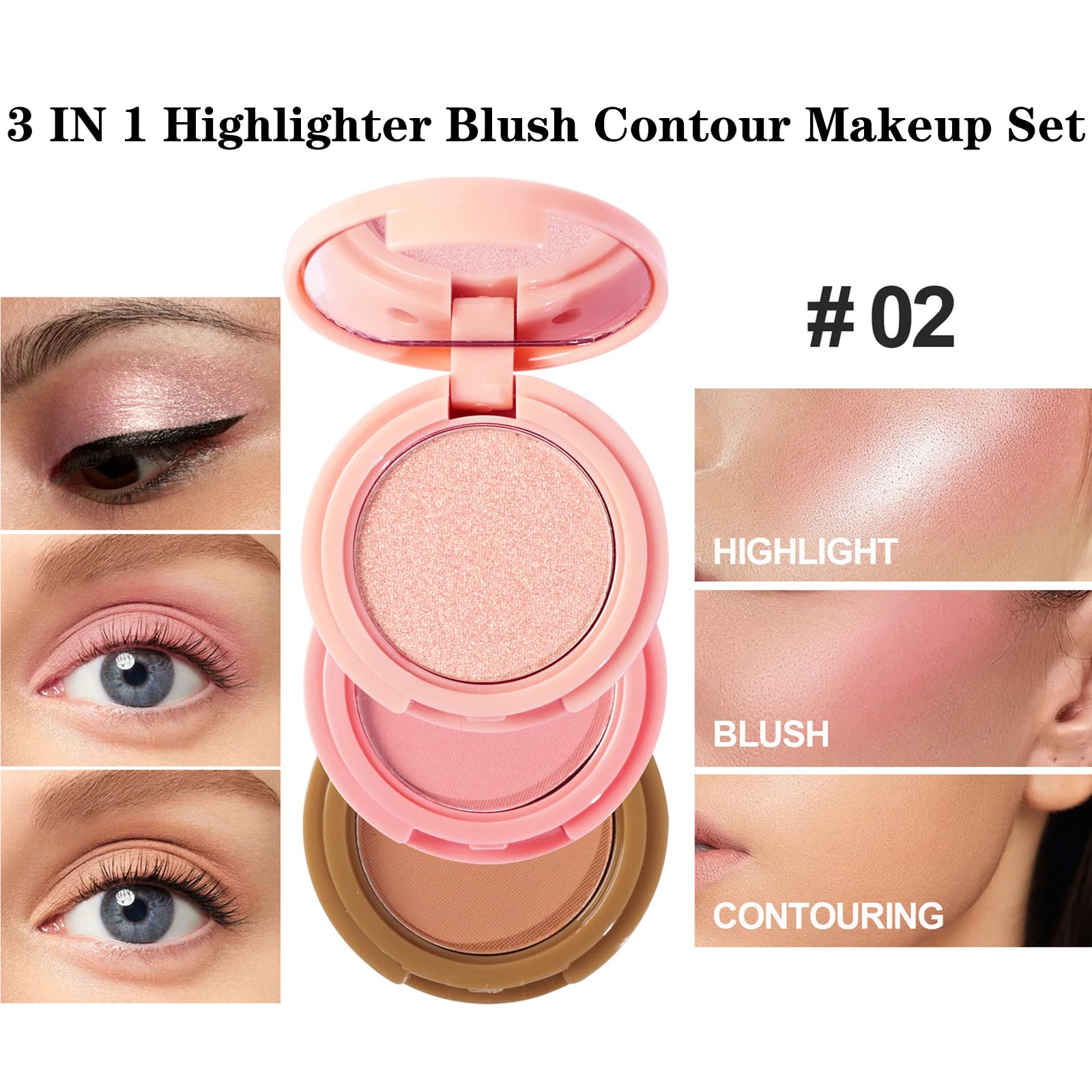 Yeweian compact palette with mirror for travel touch-ups