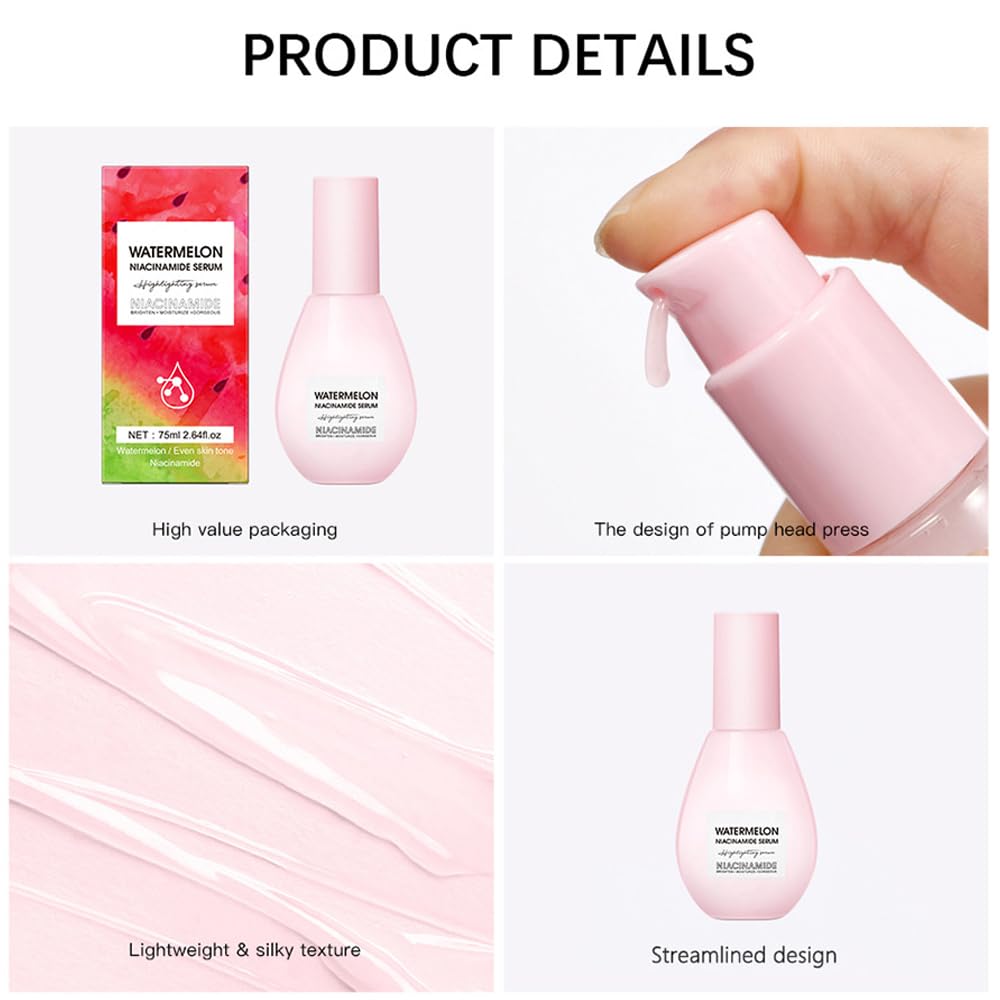 Yeweian Watermelon Niacinamide Serum on the face delivers a natural glow