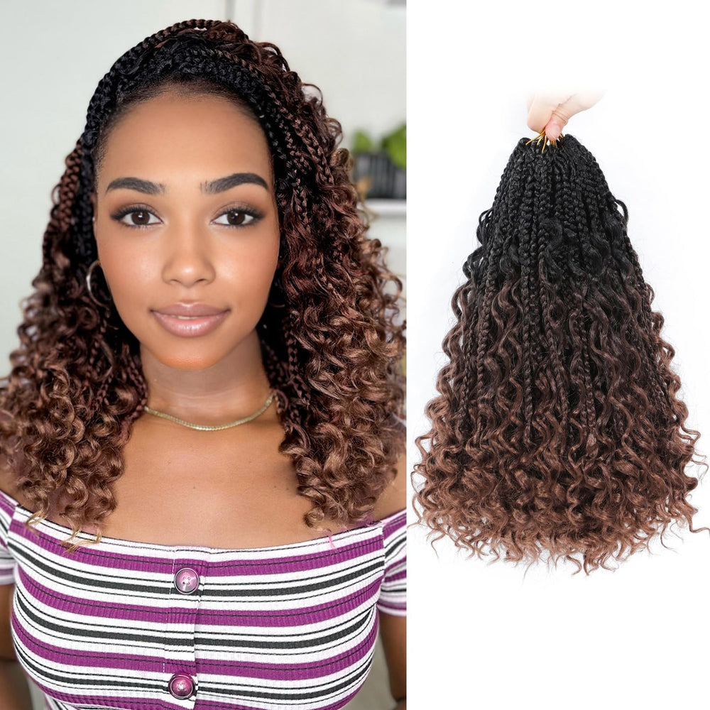 Yewell Goddess Box Braids 12 inch close-up texture and curly ends for natural look