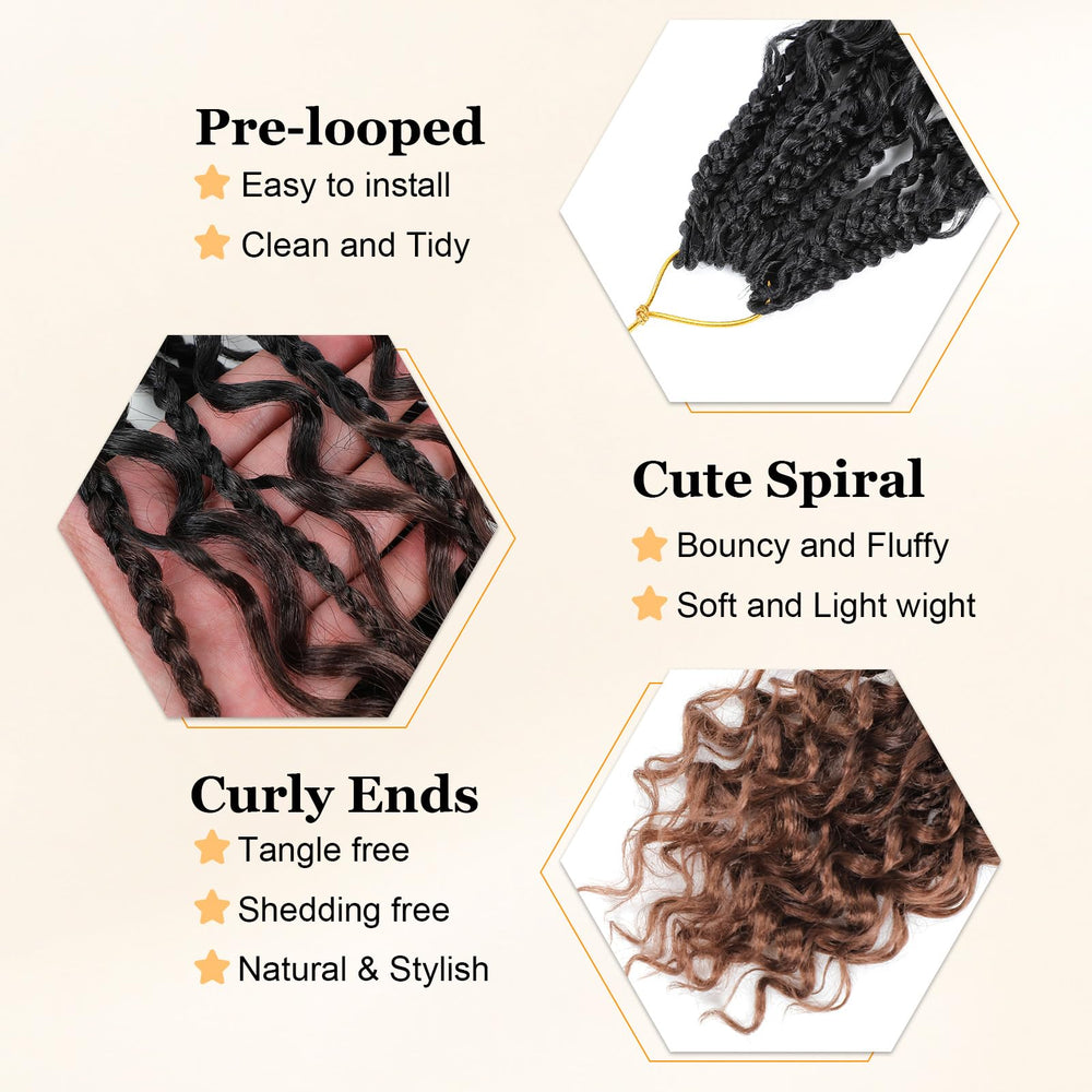 Yewell Goddess Box Braids 3X crochet for fuller style and less tangling
