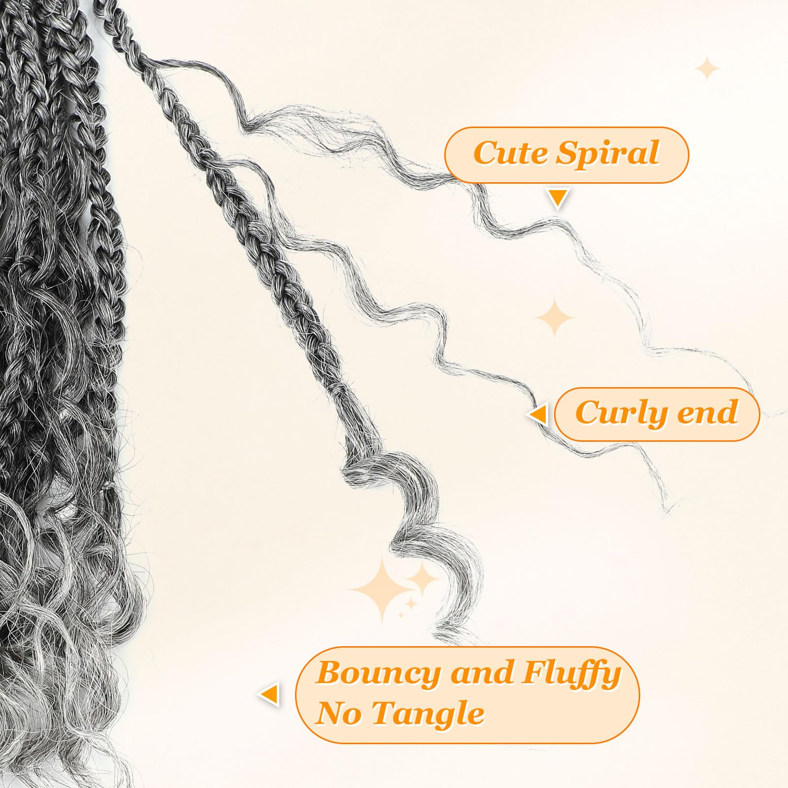 Yewell Goddess Box Braids full head look with nine packs for fullness