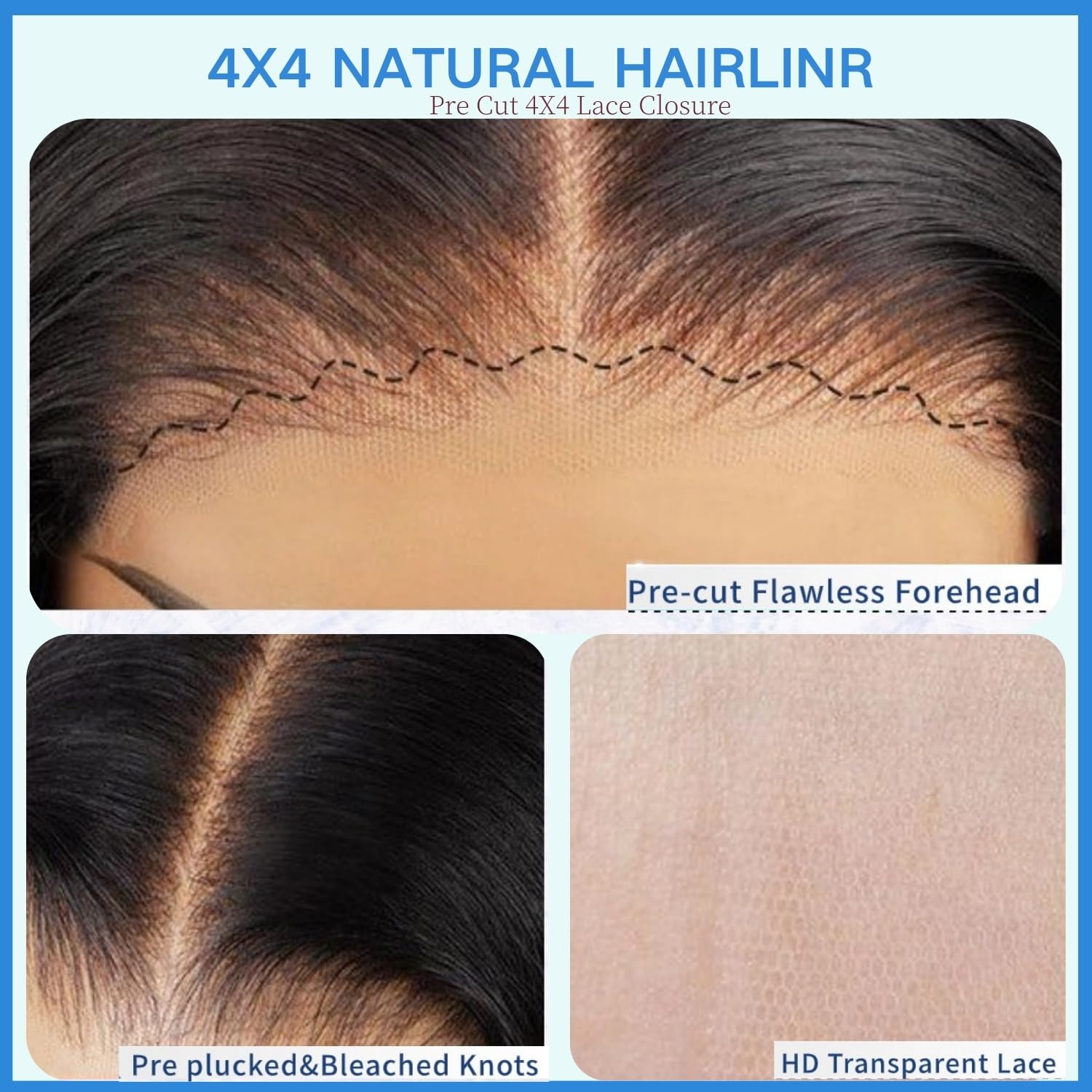 YFOXI pre-plucked 4x4 lace closure wig for a seamless hairline.