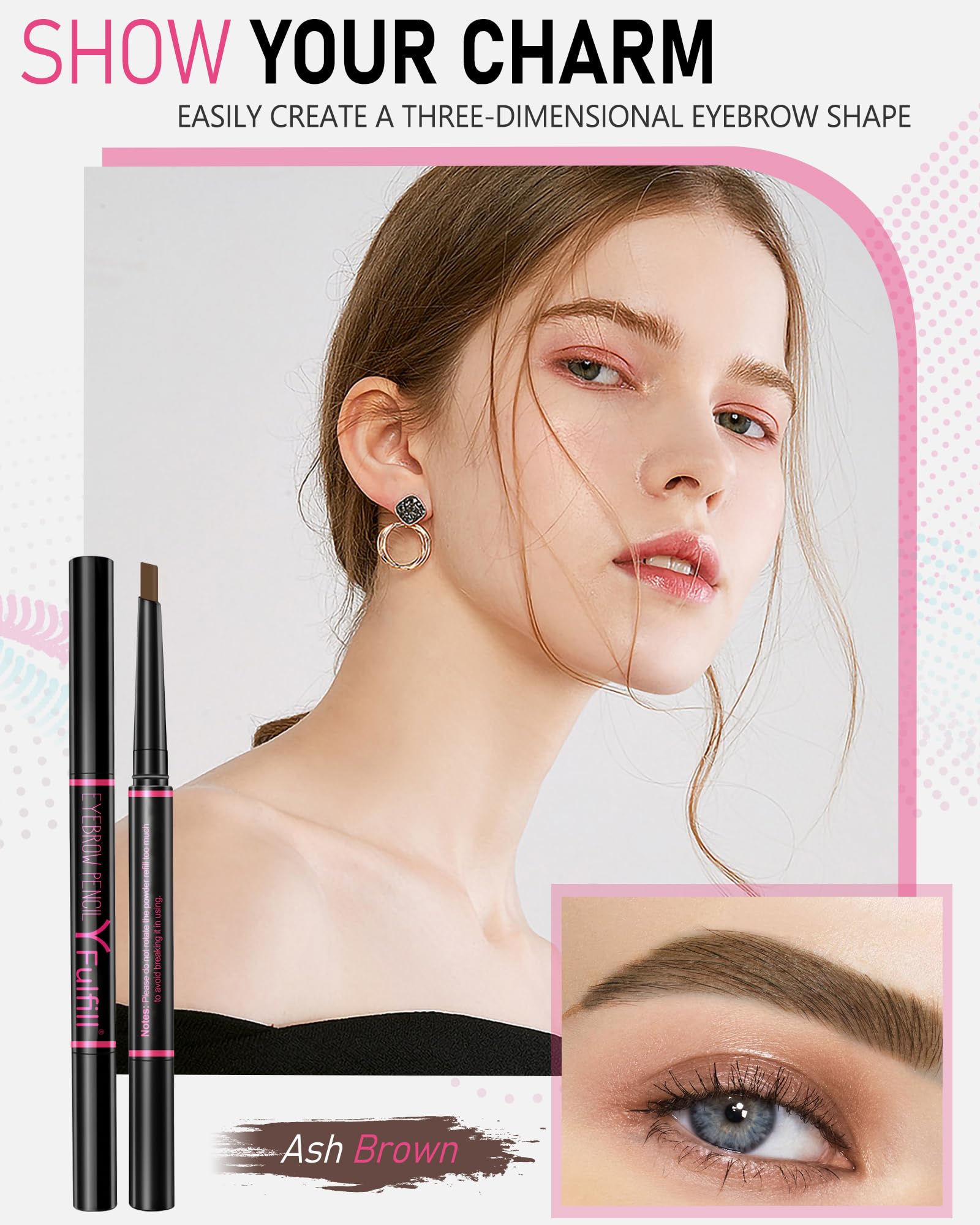 YFulfill eyebrow pencil spoolie used for blending and smoothing brows.