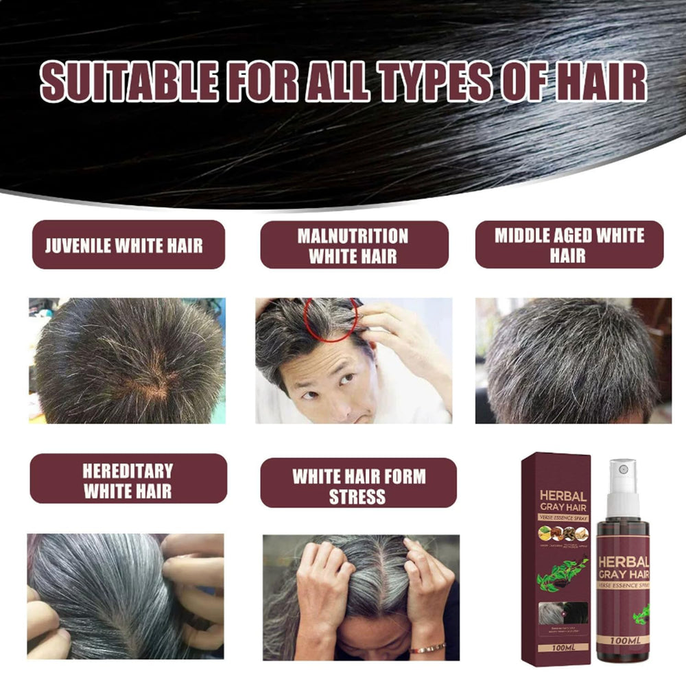 YG LianKai Gray Hair Verse Essence Spray concept illustration showing weekly progress