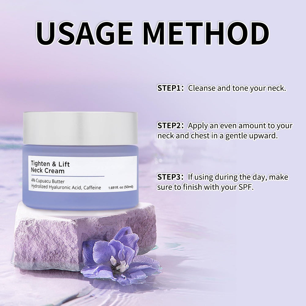 Close-up of YG LianKai neck cream label emphasizing hydration benefits.