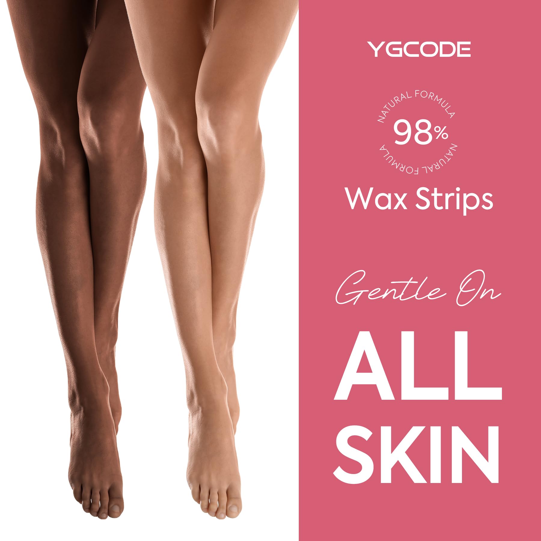 YGCODE all-in-one wax kit includes strips and wipes