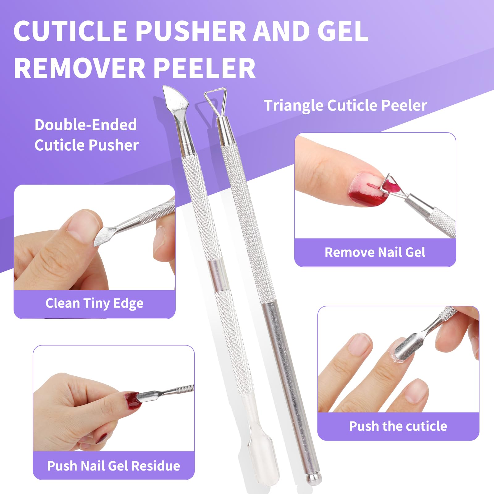 YGQQOY cuticle pusher and peeler for gentle cuticle care
