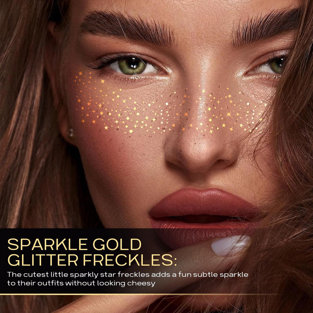 YGQQOY face glitter patches are waterproof and long-lasting for active days.
