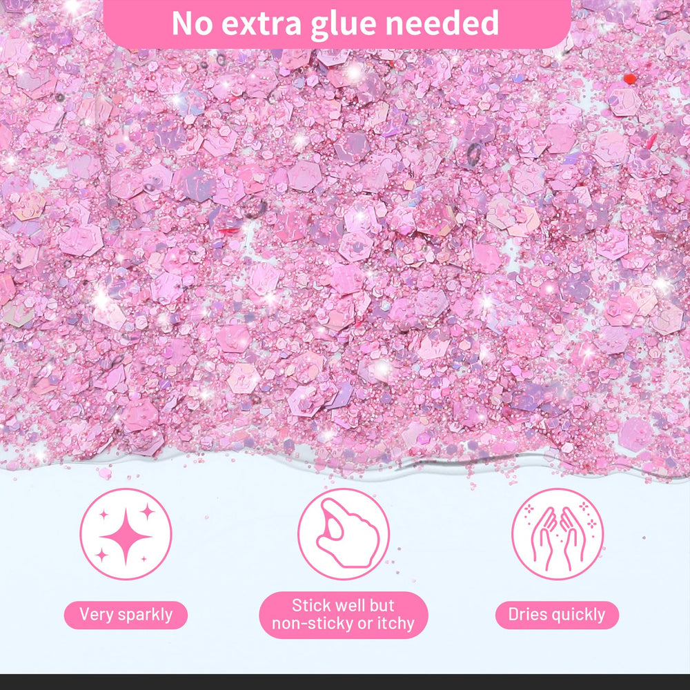 YGQQOY hair glitter gel adds radiant color with quick wash-out after events.