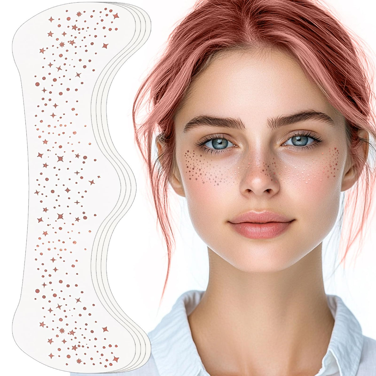 YGQQOY Rose Gold Glitter Freckles Patches for instant festival sparkle