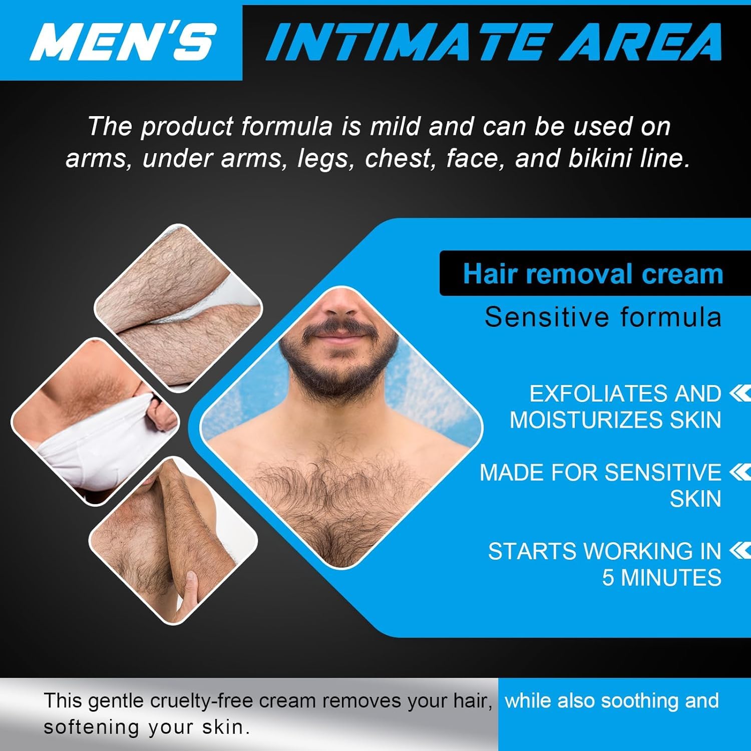 YHFGTTIO arms hair removal cream for even coverage.