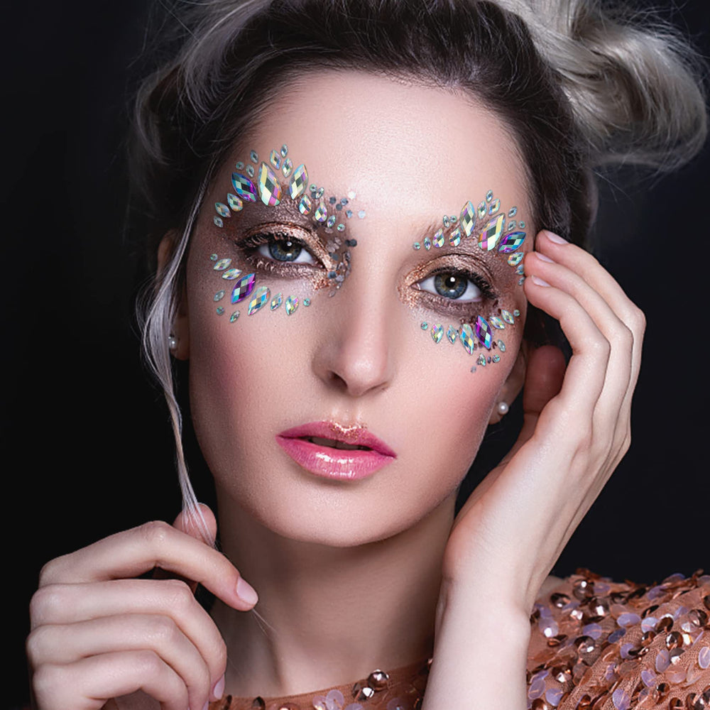 YHmall Mermaid face jewels easy-application on skin for instant sparkle at parties