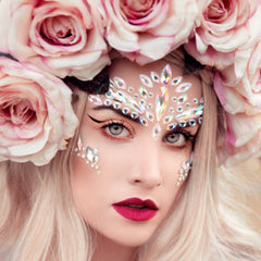YHmall Mermaid face jewels reusable with self-adhesive sheet for multiple events