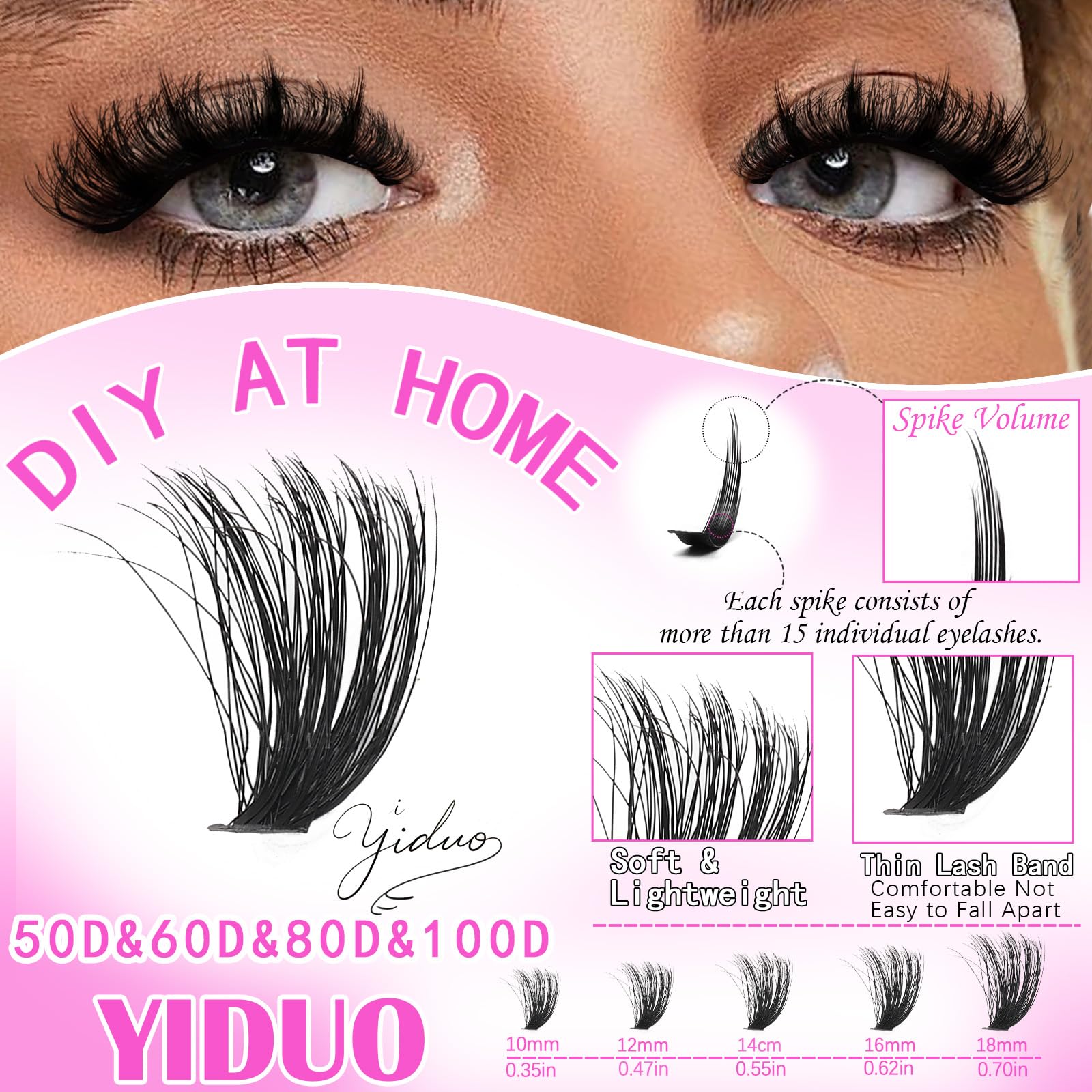 YIDUO bottom lashes 5–7 mm to define the lower lash line