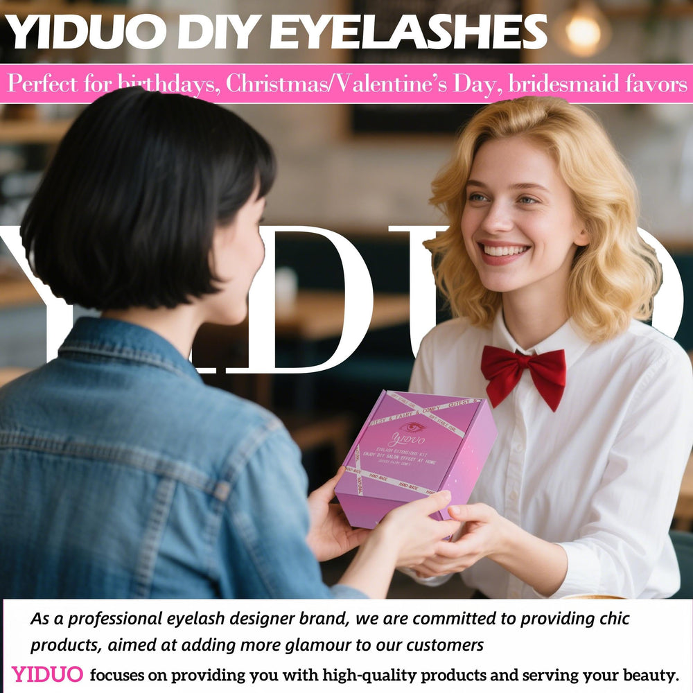 YIDUO Dual-Head Brush assists lash separation and grooming.