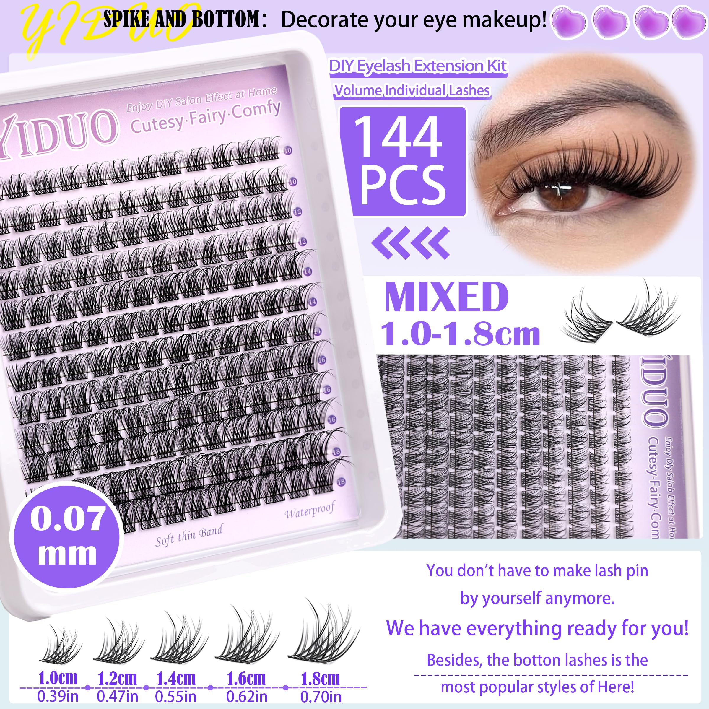 YIDUO Eyelash Remover safely dissolves extensions without rubbing.