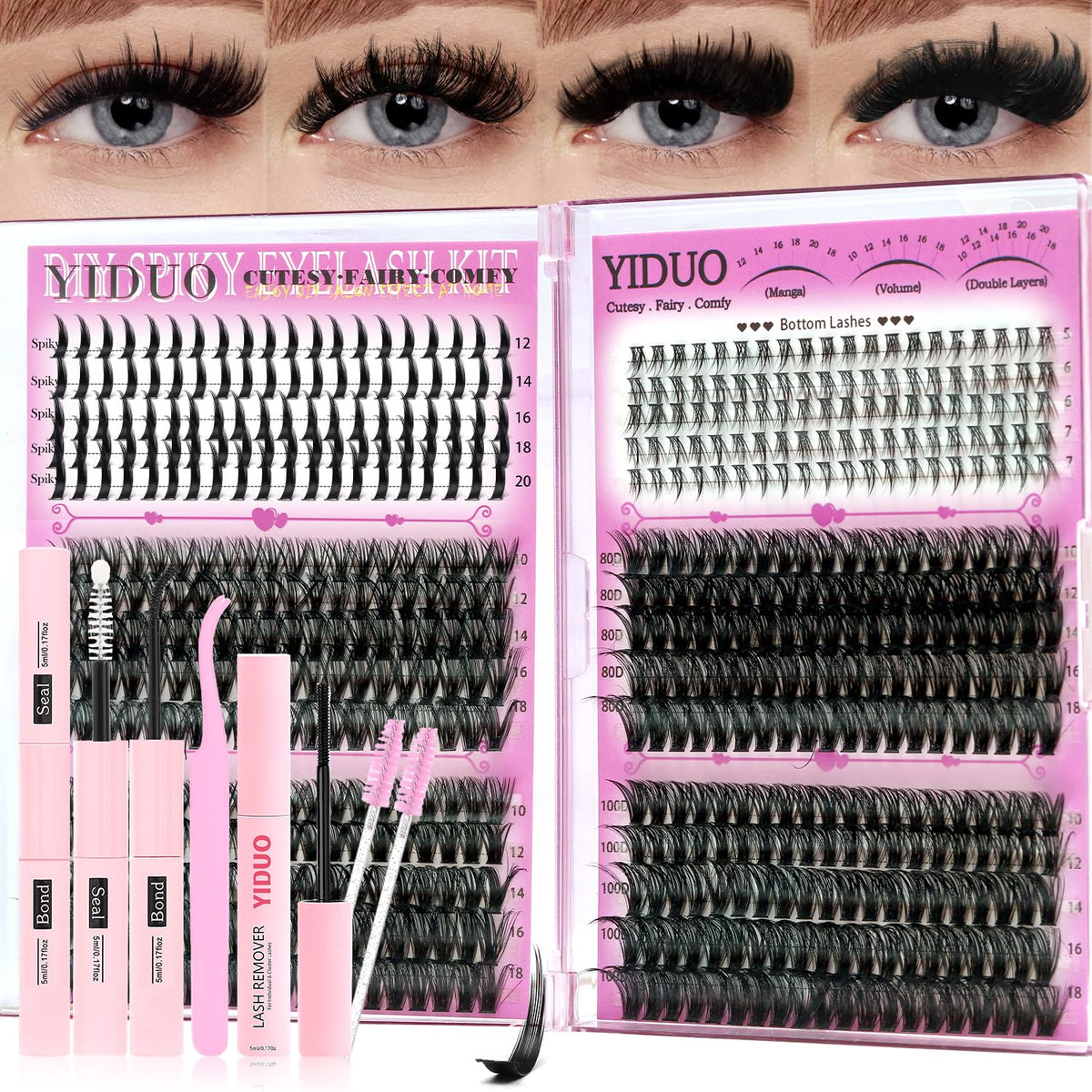 YIDUO Lashes Clusters Kit: 600pcs pack for versatile daily looks