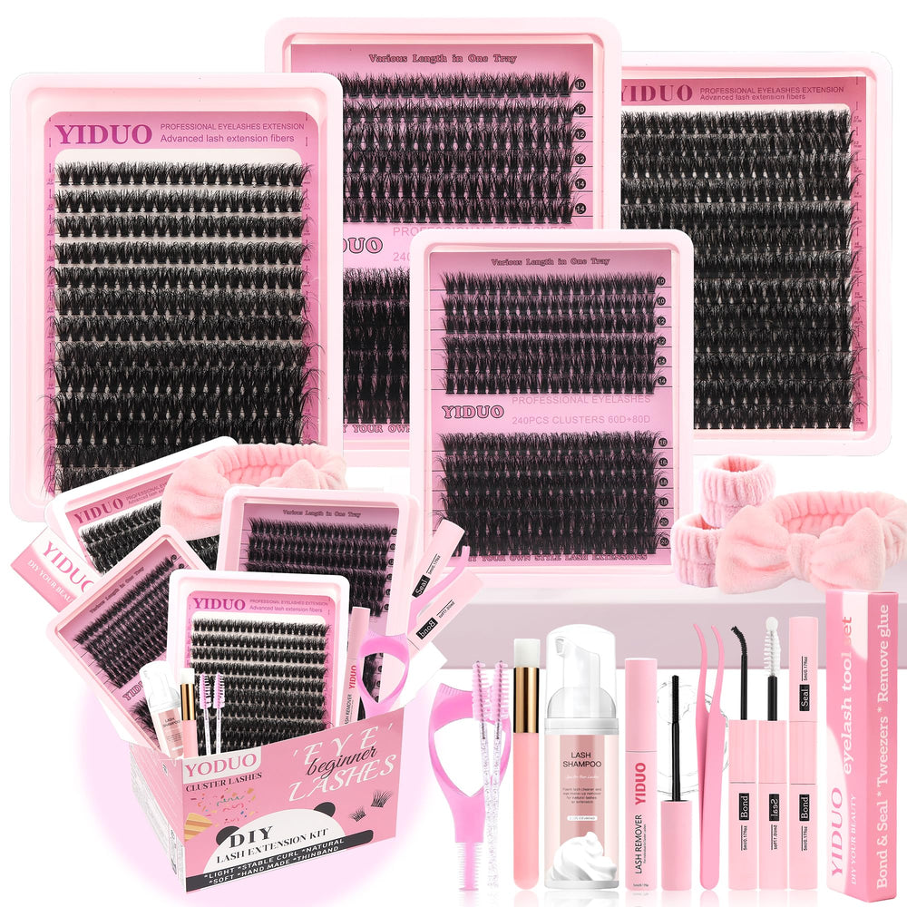 YIDUO lash clusters 60D-80D-100D offer dramatic daily volume for natural-looking lashes.