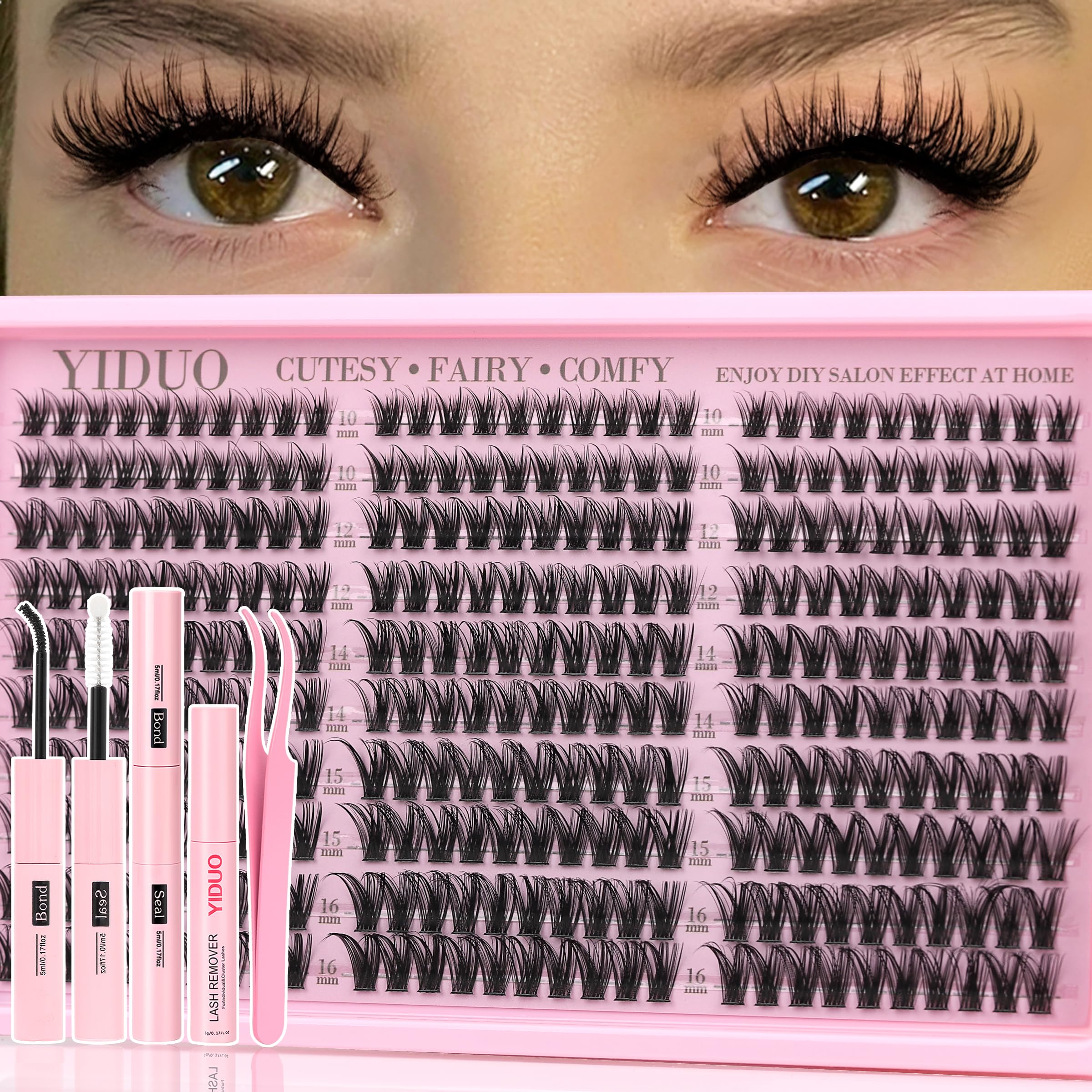 YIDUO natural wispy clusters with soft cotton band for a subtle daily look