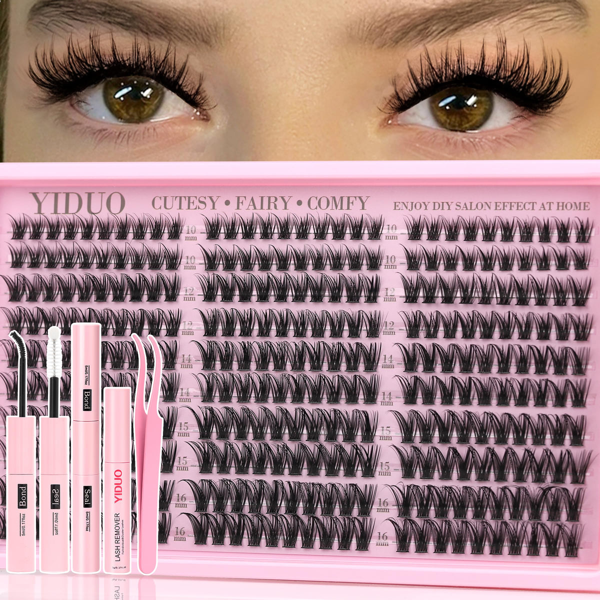 YIDUO natural wispy clusters with soft cotton band for a subtle daily look