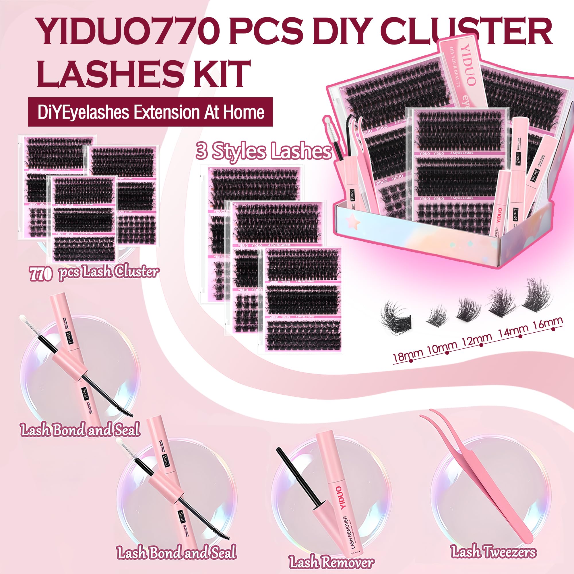 YIDUO dual-head brush aids lash and brow grooming for a clean finish.