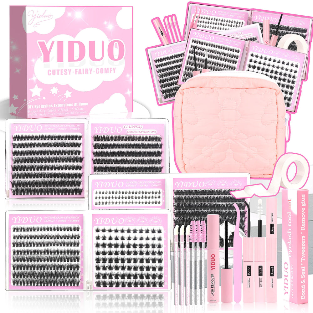 YIDUO 6 styles lash clusters show natural to dramatic volume