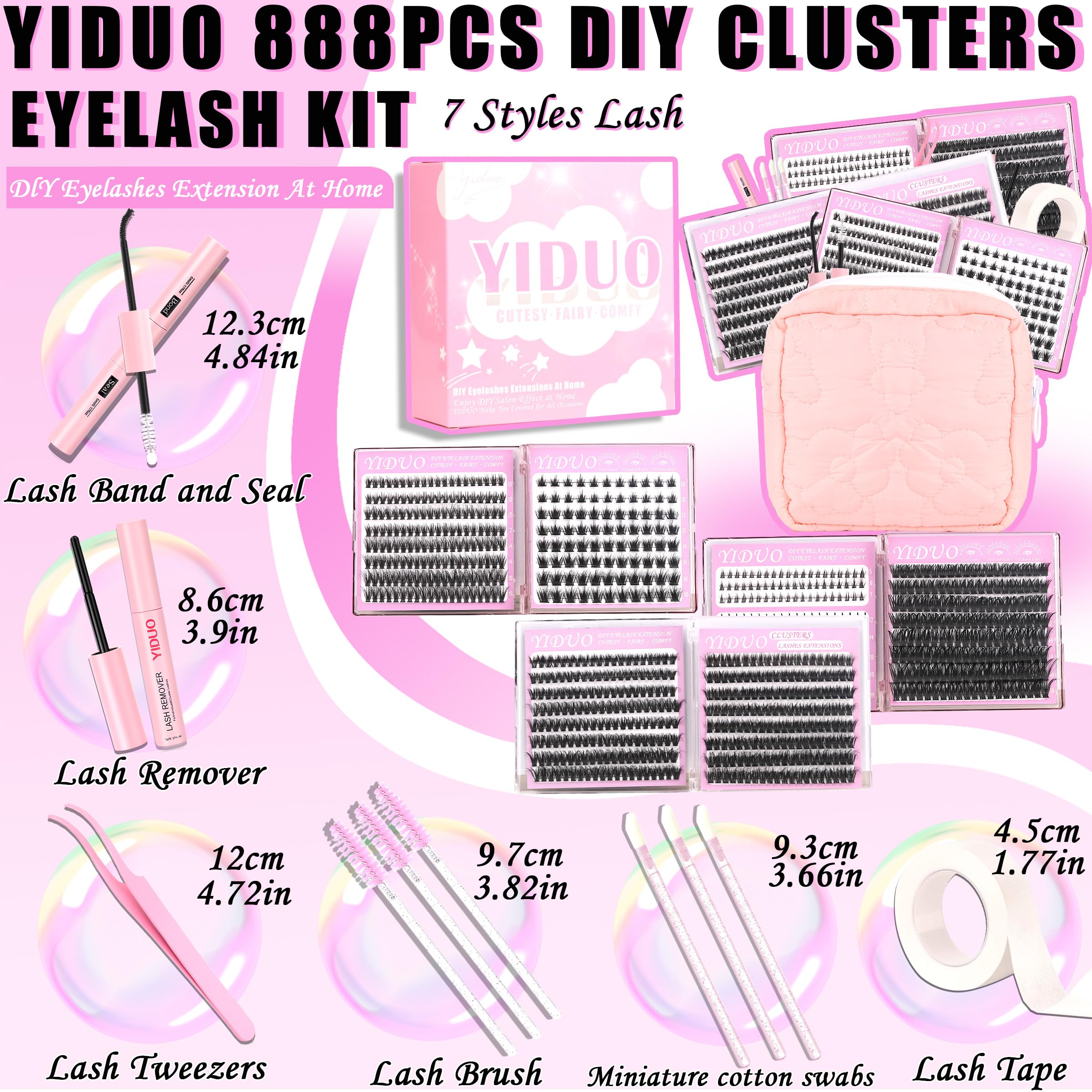 YIDUO eyelash brushes for even product distribution