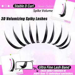 YIDUO spiky lashes 12-20mm with striking texture for a standout look.