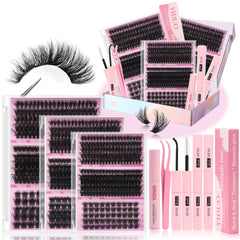 YIDUO Volume Lashes Clusters Kit with 770pcs for customizable, dramatic looks.
