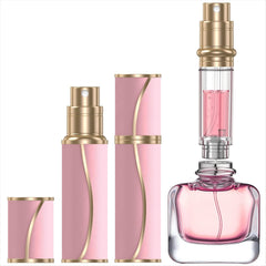 YIERSO 10ml travel perfume atomizer with pink leather shell for on-the-go fragrance.