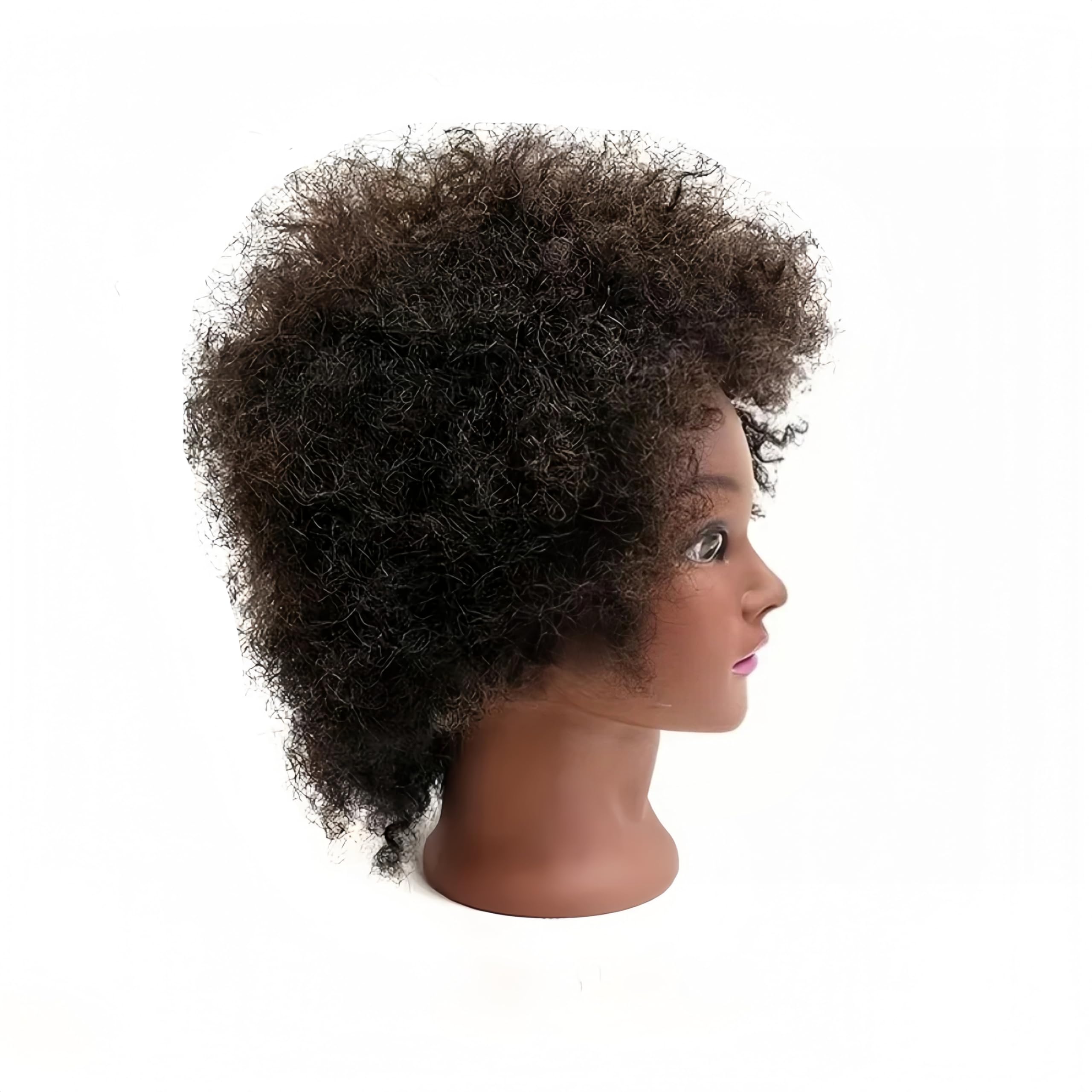 Yiifiulyn black cosmetology head on stand for studio practice