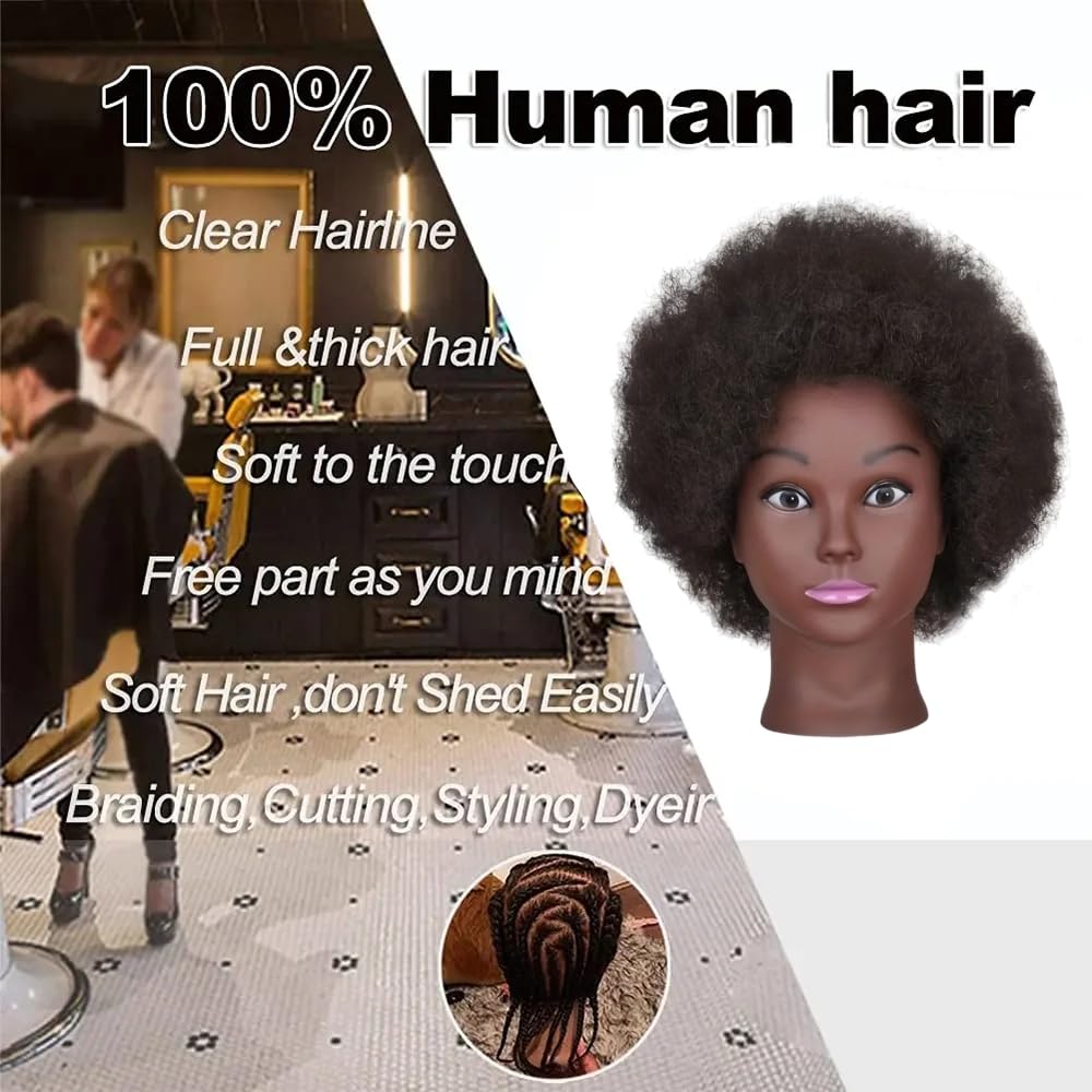Yiifiulyn makeup-enhanced black mannequin head adds realistic styling reference