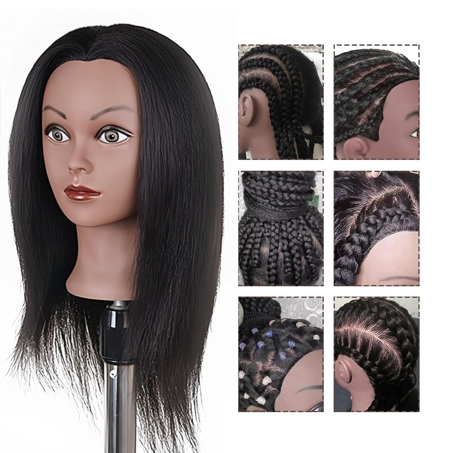 Yiifiulyn real hair head enabling heat styling training with confidence