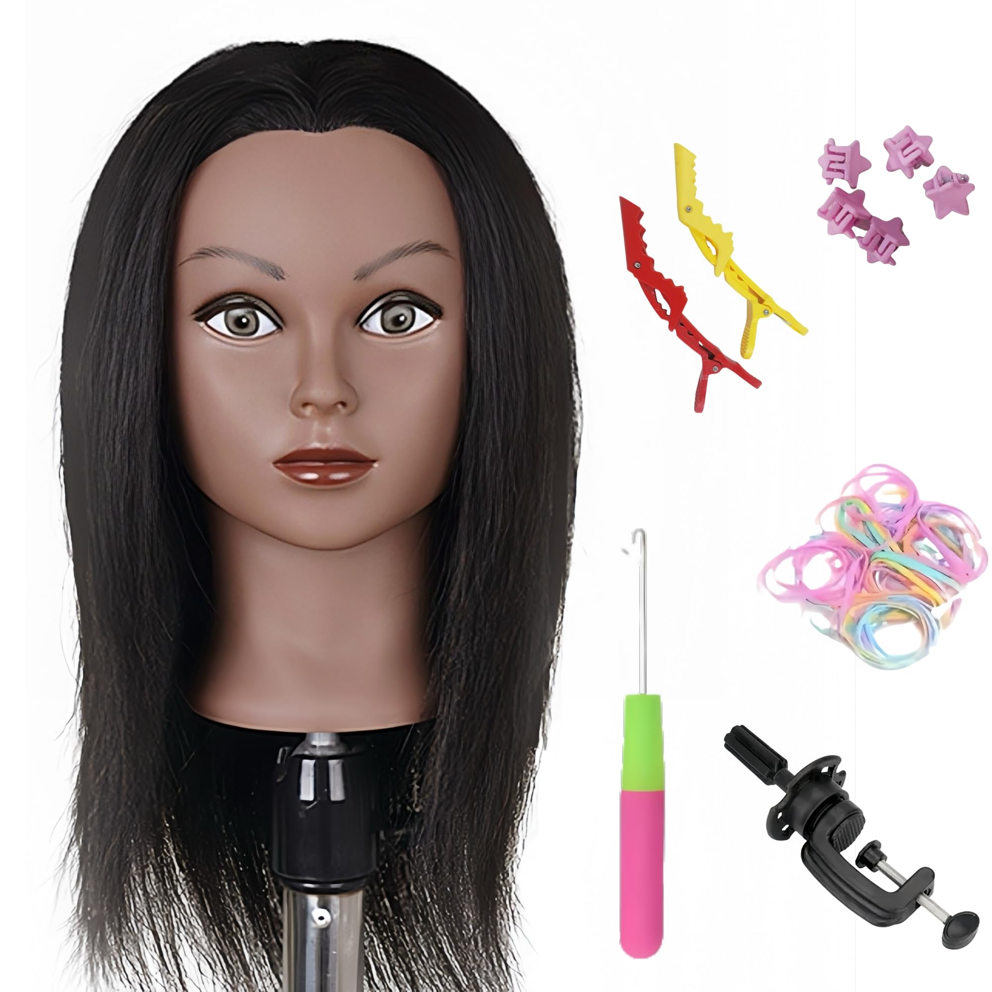 Yiifiulyn mannequin head with stand for stable styling practice