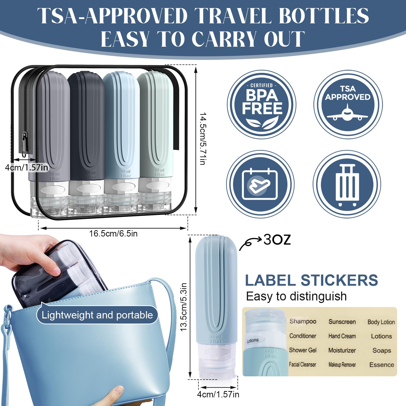 YIIMER silicone body travel bottle is soft, squeezable, and durable.