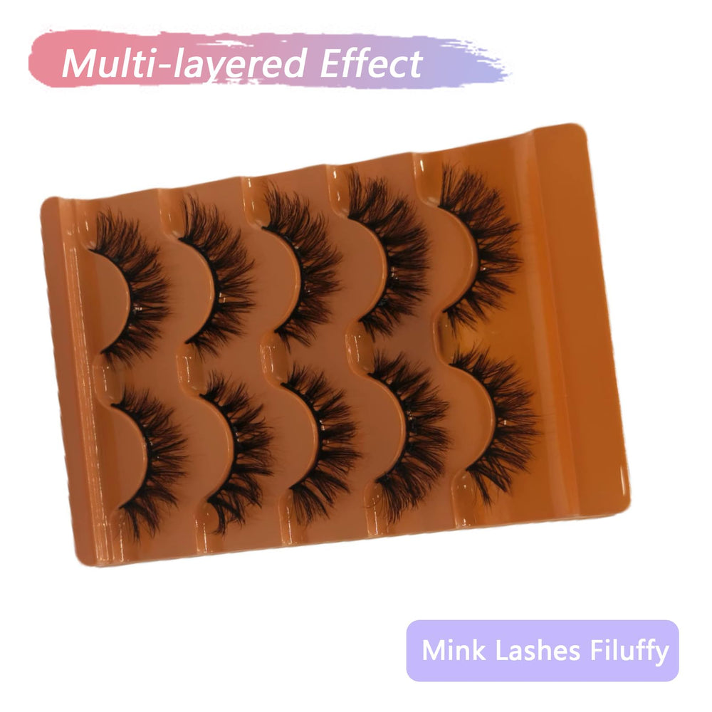 YILATAO D Curl Russian strip lashes pack delivers a lifted eye line.