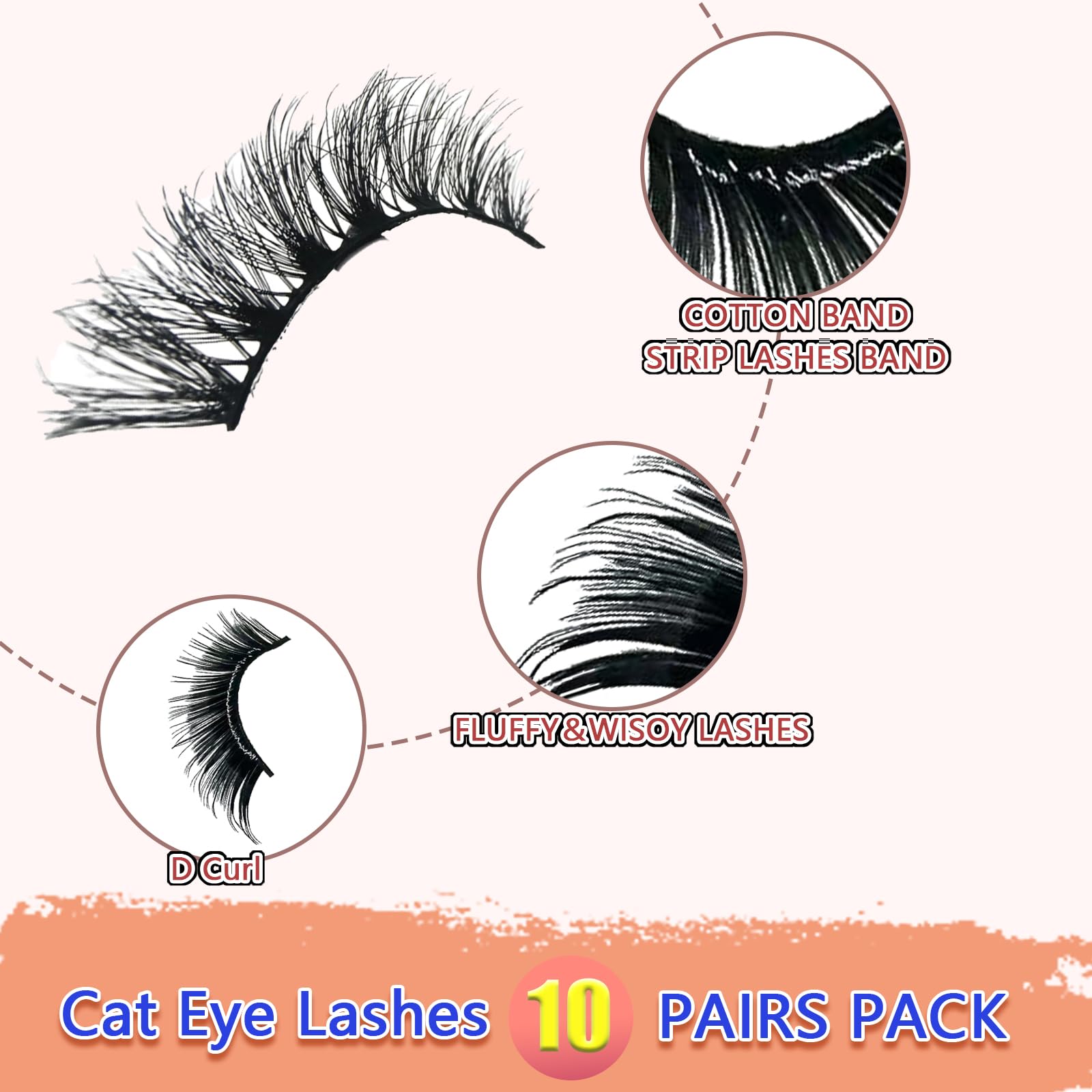 YILATAO fluffy wispy lashes close-up for soft, voluminous definition.