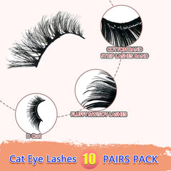 YILATAO fluffy wispy lashes close-up for soft, voluminous definition.