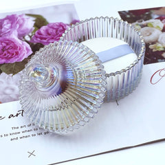 YILUSHENGHUA crystal glass jar holder adds shine and storage on your vanity.