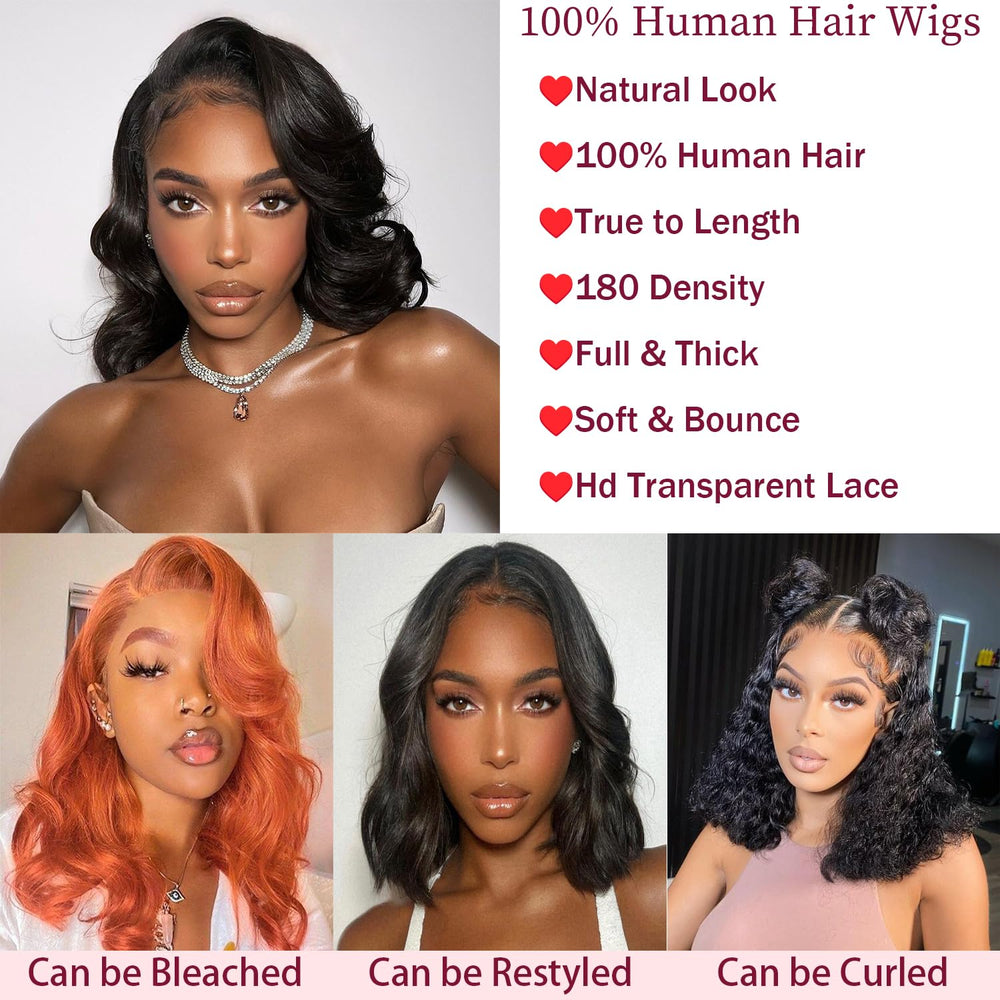 YINGRUN 14 inch body wave wig offers easy everyday styling and soft movement