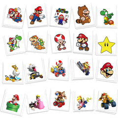 YINGXIANG cartoon tattoos 60pc collection shown on skin for easy party fun.