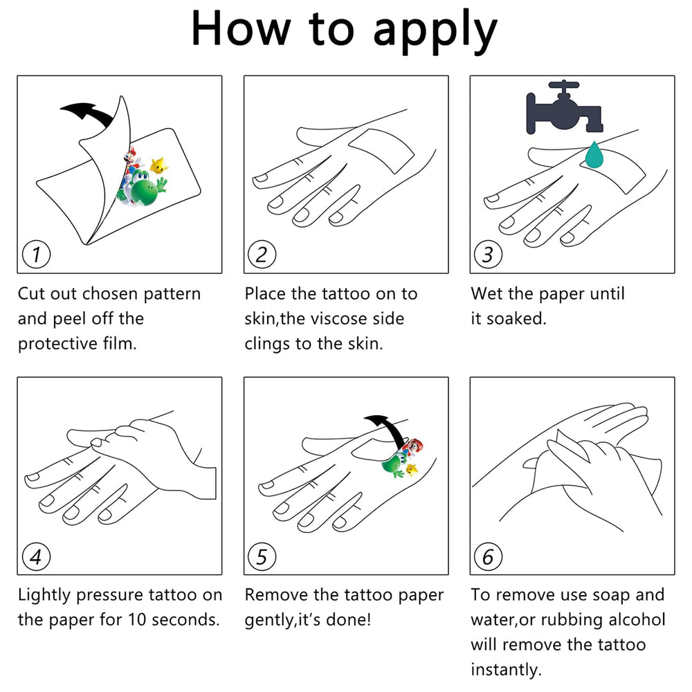 YINGXIANG temporary tattoos application guide for quick, mess-free DIY fun.