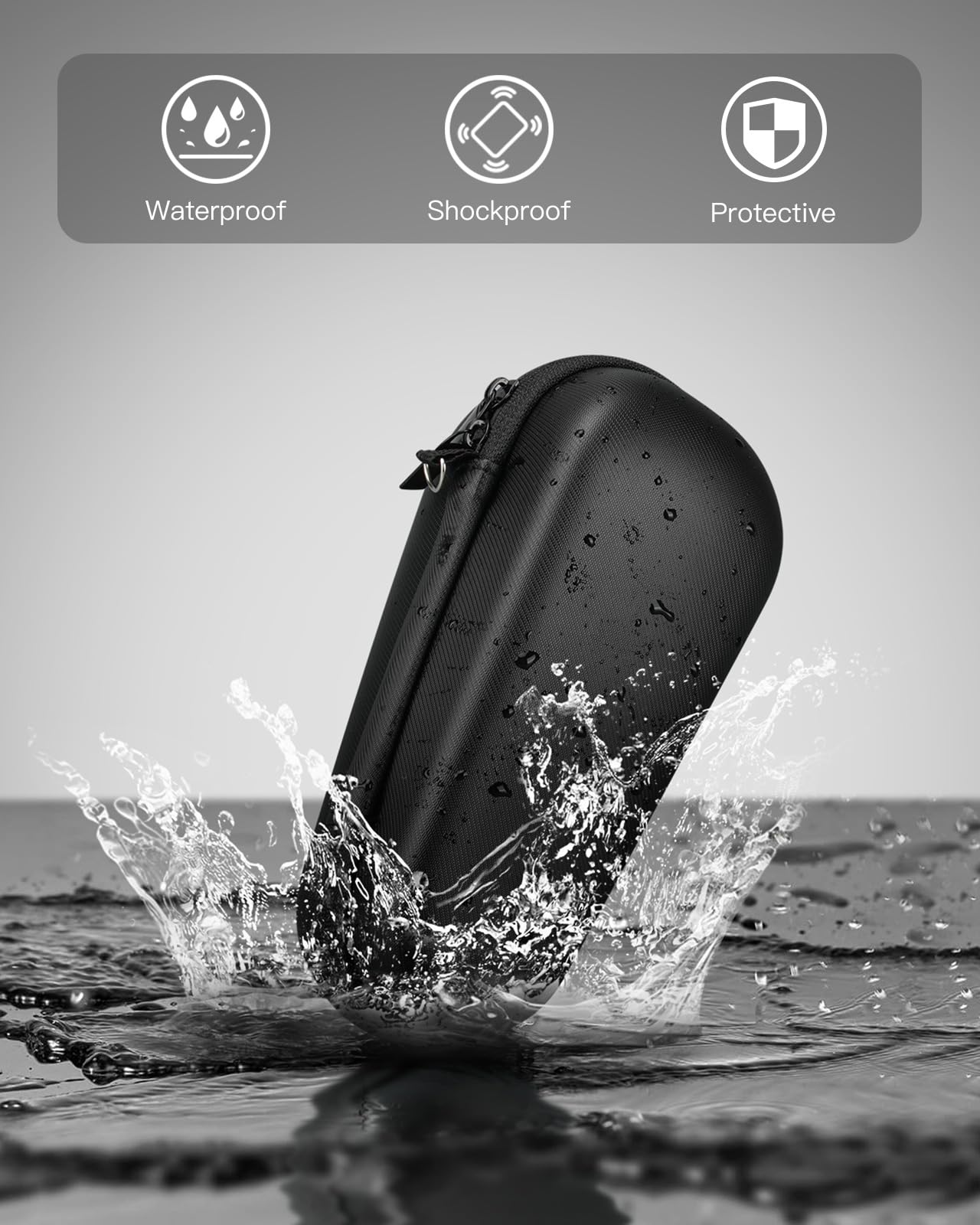 Elastic strap fixes the Braun razor firmly in place inside the case