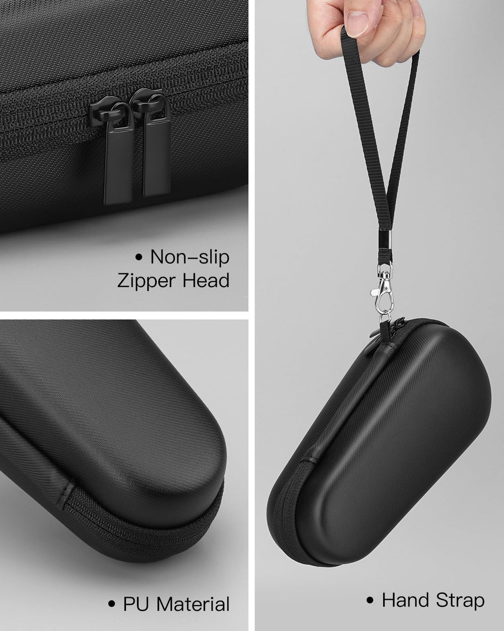 Soft villus lining cushions the Braun razor during transit in the case