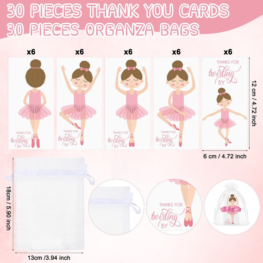 Yinkin thank-you cards with ballerina theme for notes and gifts.