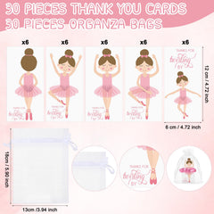 Yinkin thank-you cards with ballerina theme for notes and gifts.