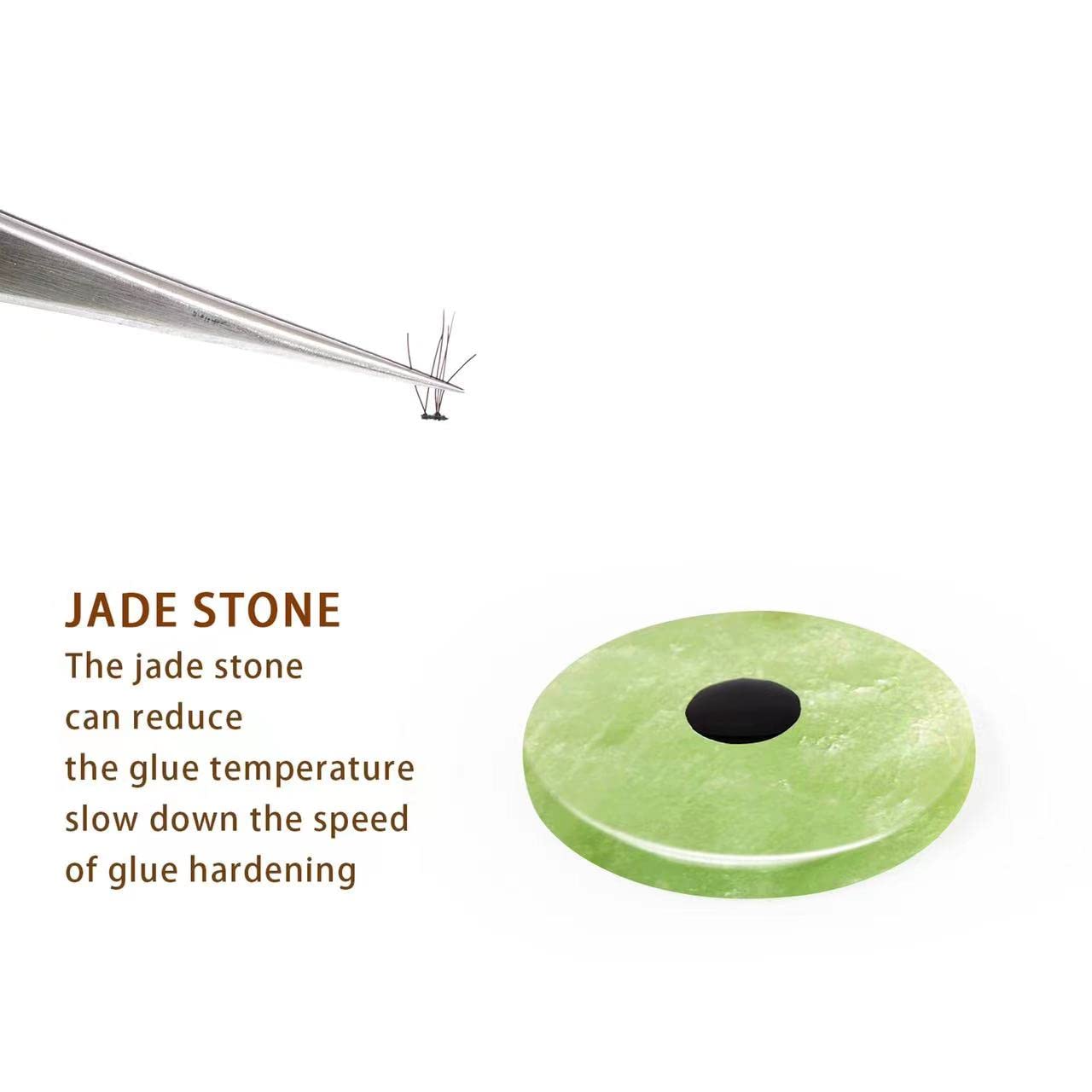 YiQiYi jade stone pallet designed to hold eyelash glue during grafting.