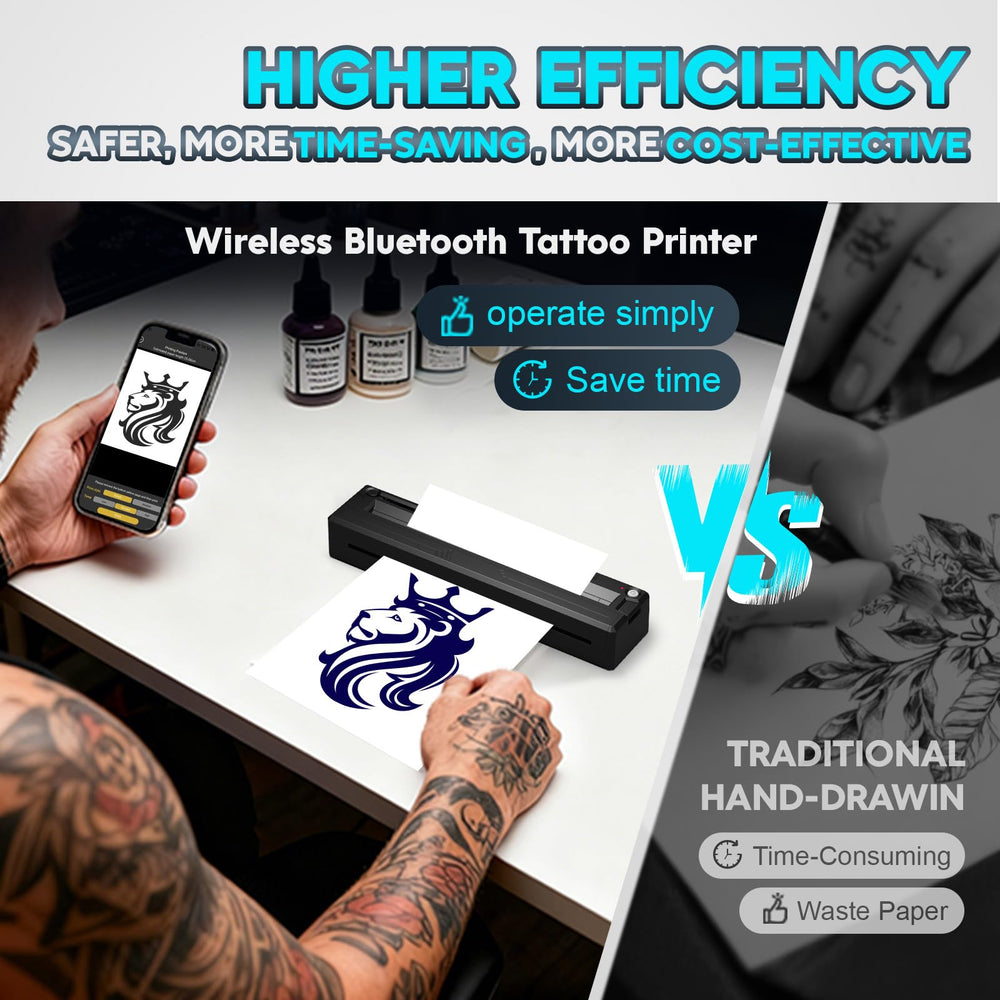 YIRIGUI printer connected via Bluetooth for seamless workflow anywhere.
