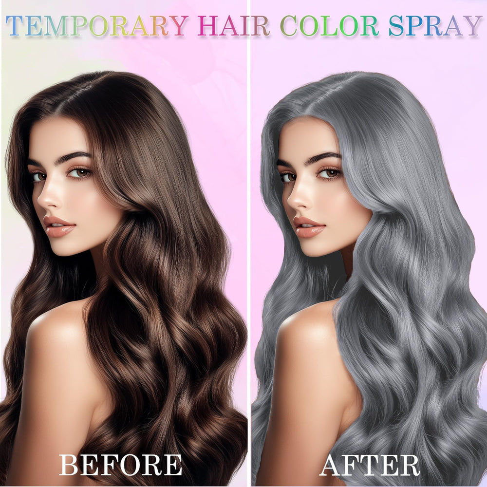 Yishifa silver gray spray in use for bold, vivid color